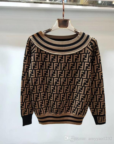 Sweaters Reqular Long Sleeve Crew Neck Letter Luxury Sweater Prom Fashion Womens Free Shipping QIAN