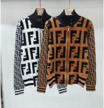 Spring 2018 O Neck Cardigan Pop FF Letter Sweater Women's Loose Multi-base Long Sleeve Sweater Lady's Jacket