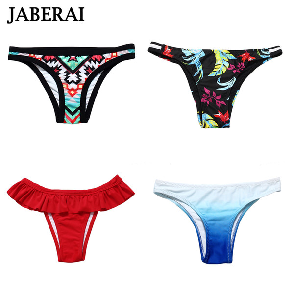 JABERAI Bikini Bottom 2017 Women Solid Brazilian Bikini Bottom Floral Print Swim Biquini Briefs Swimwear Panties Parte De Abajo