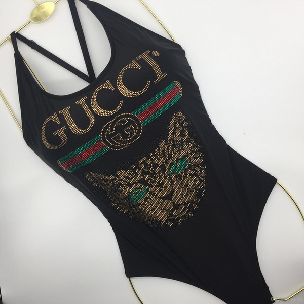 18ss swimwear Swimsuit Backless Cat Head Printing Triangle One-Piece swimwear for women Vest Sexy Bikini Bathing Suit