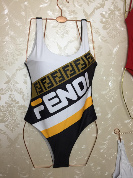 2019 new swimwear Swimsuit Backless Letter Printing Triangle One-Piece swimwear for women Vest Sexy Bikini Bathing Suit