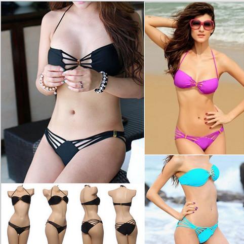 Womens Sexy Bikini Set Trikini Push up new triangular mesh sexy bikini bikini ladies swimwear hot sell swimwear female foreign trade