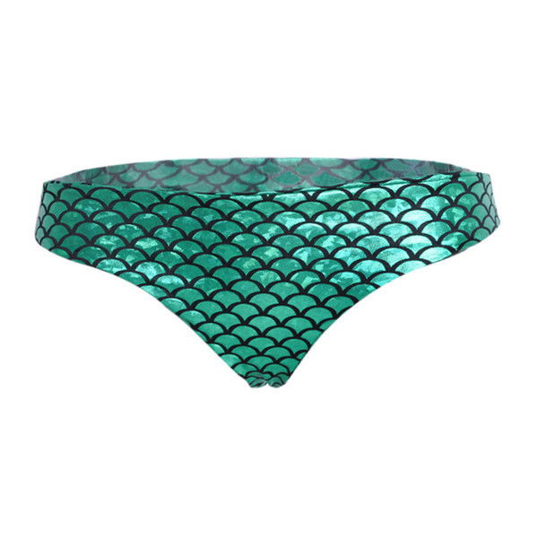 Womens Mermaid Bikini Bottom Thong Fish Scale Print Swimwear Swimsuit Panties Briefs ALS88