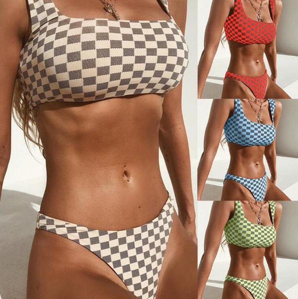 New Arrival Fashion Women Bikinis Sexy Swimming Wear Fashion Summer Style Plaid Beach Designer Casual Hot Sale