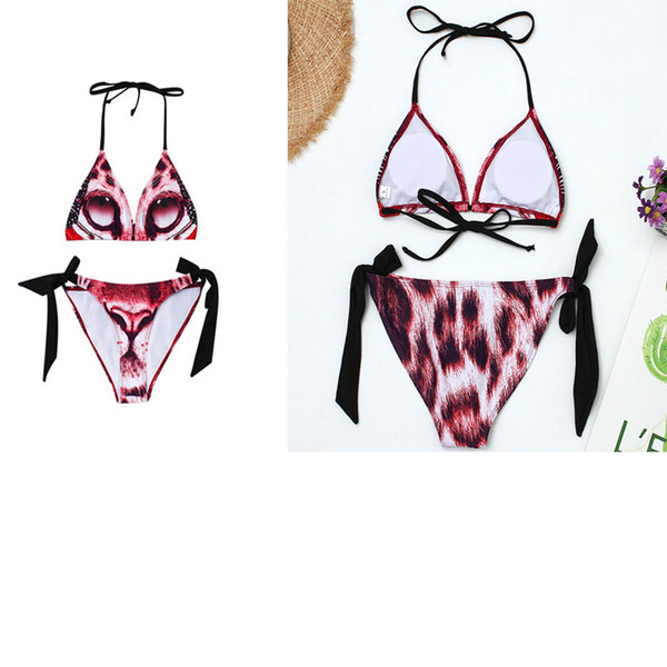 30sets women sexy 2 pieces set leopard print Fashion Bikini Swimming Suit