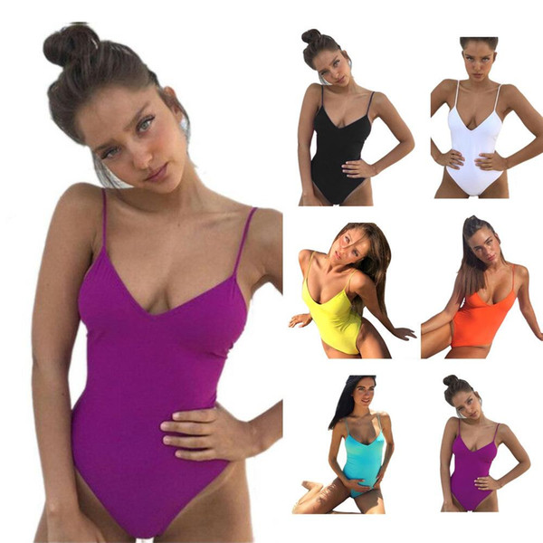 2018 Women Swimsuit One Pieces Swimwear Female Stripe Bikini Push Up Jumpsuit Vest Bathing Suit Beach Bather Summer