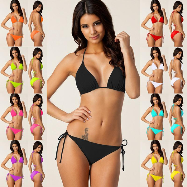 Bikinis Women 2018 Swimwear Thong Swimsuit Girls Sexy Bandage Swimming Suit Summer Swimsuit Female Halter Beach Bathing Suit