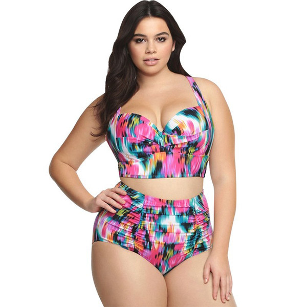 3 Designs L~5XL Plus Size Swimwear Bikini Women Clothing Two Pieces Outfit Bodysuit Bathsuit Maillot De Bain Trajes De Baño