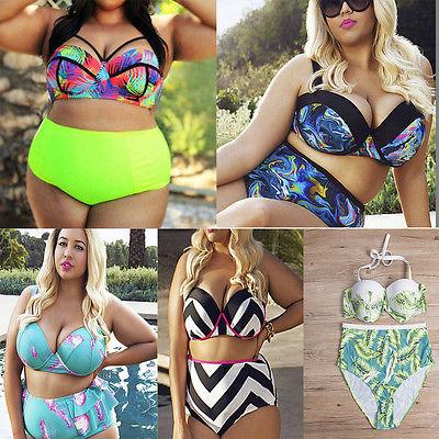 Wholesale 2XL~5XL Plus Size Swimwear Bikini Women Clothing Two Pieces Outfit Bodysuit Bathsuit Maillot De Bain Trajes De Baño