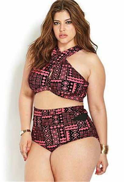 Wholesale 5 Deisgns XL~4XL Plus Size Swimwear Bikini Women Clothing Two Pieces Outfit Bodysuit Bathsuit Maillot De Bain Trajes De Baño