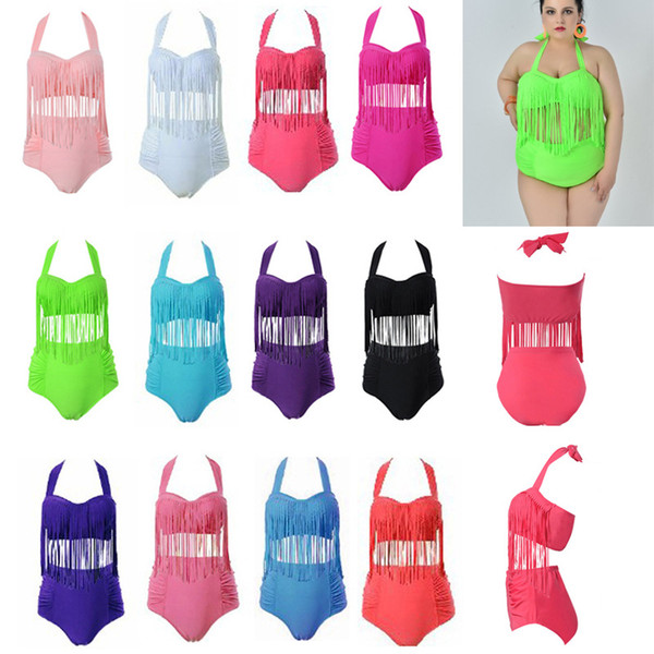 Wholesale 10 Colors Plus Size Swimwear Tassel Bikini Women Clothing Swimsuit Beach Cover up Bodysuit Swimwear Maillot De Bain Trajes De Baño