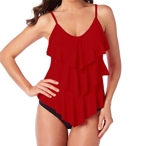 Hot Ruffled swimwear Basic ruffled split swimwear tankini European and American explosions wholesale B11-2