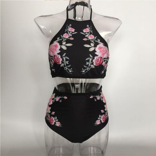 Wholesales S~XXL Women High Waist Bikini Set Push Up Top Swim Shorts Print Swimwear Beach Wear Swimsuit Bathing suits