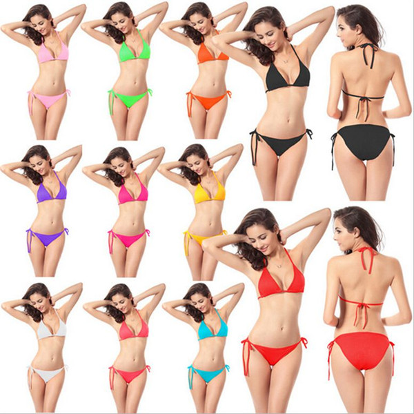 2017 Women's Swimming suit Sexy fashion Bikini swimwear Swimsuit Lingerie Split triangle swim suits DM005 By DHL