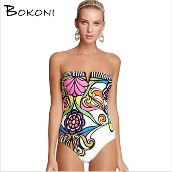 2017 Sxey One Piece Swimsuit Girls Halter Bandeau Swimwear Bathing Suit Women maillot de bain Monokini Piece Swimsuit Women XXL