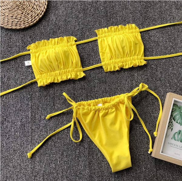 Hot Sexy Womens Designer Bikinis Brand Women Solid Color Swimwear New Sets High Quality Summer Womens Beach Bikini 6 Models PH-YF6