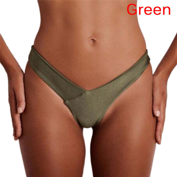 Sexy Panty Women New Arrival Summer Bikini Thong Bottom Brazilian V Ruched Semi Swimwear Beachwear Hot Sale
