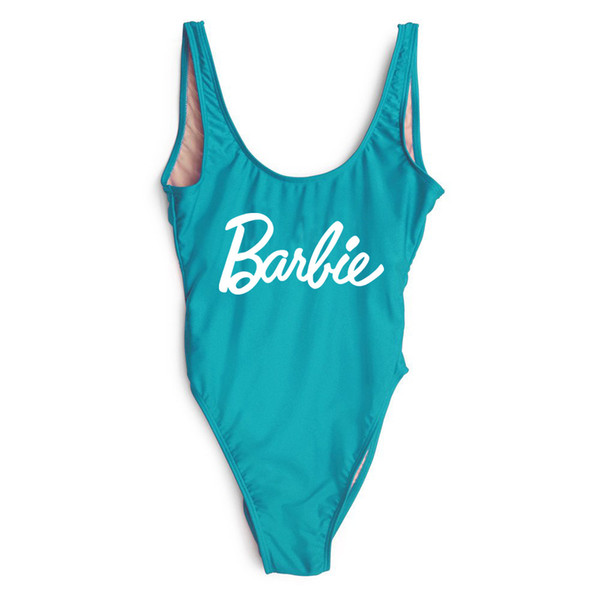 2016 NEW WOMEN SWIMSUIT LETTER BARBIE SEXY ONE PIECE HIGH QUALITY FIVE COLOR MAILLOT DE BAIN FEMMA FOR BEACH SWIMMING WEAR