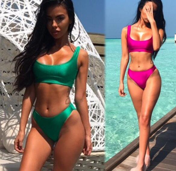 2017 Halte Swimwear Sexy Bathing Suit Swimsuit Bikini Set Brazilian Women Swimsuit Tops High Neck Bikini Swim Suit Female