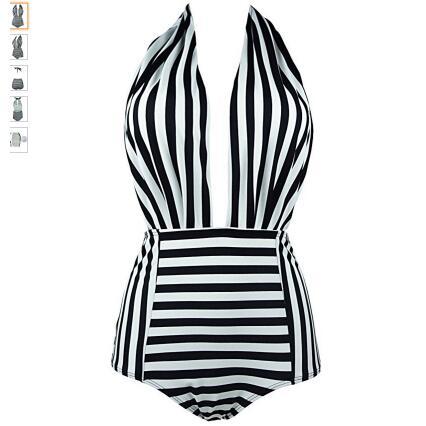 Women Striped Bikini Swimsuit Bathing Suits Push Up One Piece Monokini Swimwear Sexy Beach Swimsuit Brazilian Bathing Suit CCA9214 10pcs