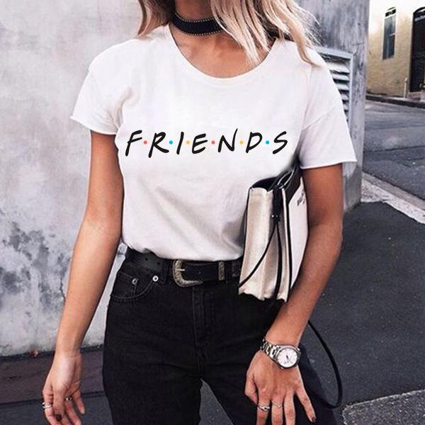 Large size T-Shirt Top new Harajuku letter printing Summer Tops Fashion Casual Tees For Women Friends TV Show Shirt Gift T shirt NVTX115 R