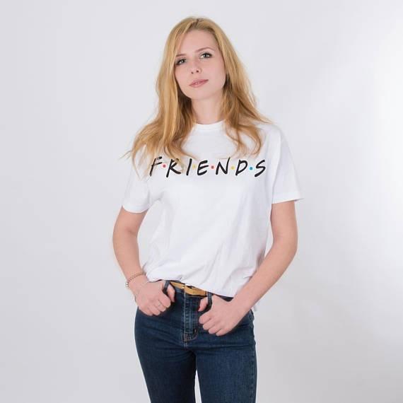 FRIENDS Letter Print Harajuku korean Women tshirt Cotton Casual plus size Funny t shirt For Lady Girl Tops Tee Hipster Drop Ship NVTX115 R