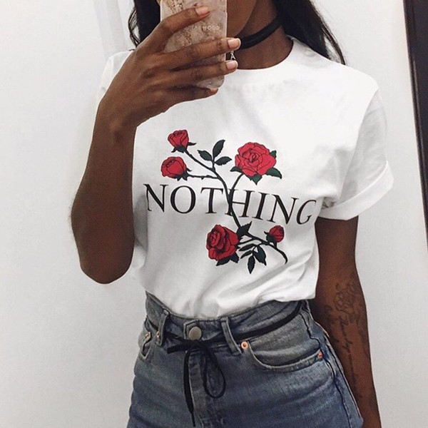 2017 women's t-shirt kawaii rose n pocket t shirt summer fashion brand new Clothing tops women t shirts korean style tees NV52 RF