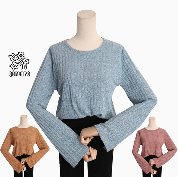 Fashion casual ladies blouse Round collar Knitted sweater Winter Spring Keep warm Women Sweaters Long Sleeve Crew Neck Women Knits &Tees A22