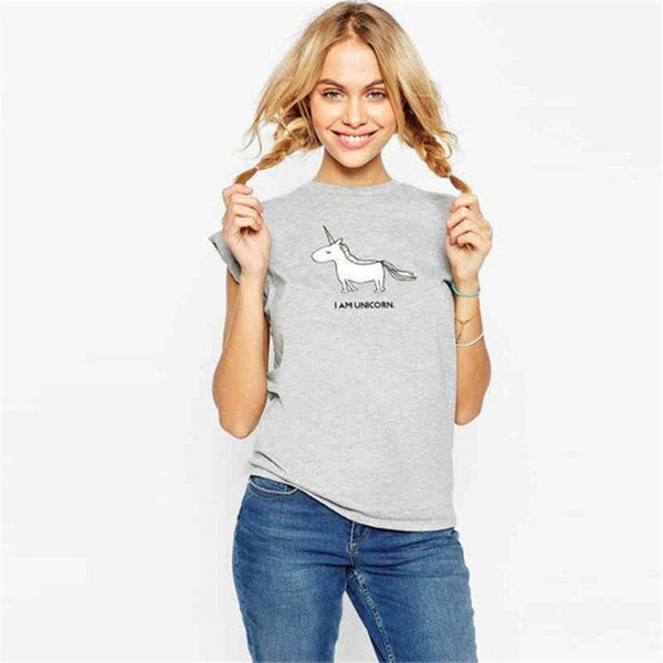 BOFUTE New Unicorn Animal Print Top T-shirt Short sleeve T-shirt B5057