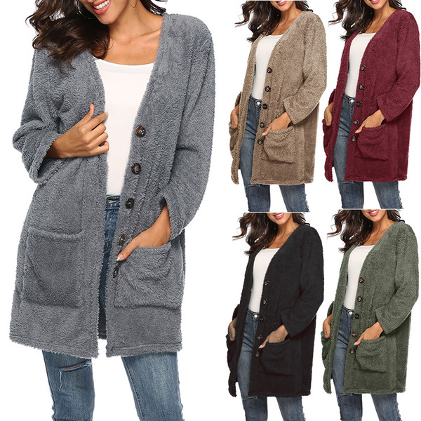 Hot Sale Todaies Clearance Women Woolen Coat Long Sleeve Faux Shearling Coat Boyfriend Winter Faux Coat HY0371