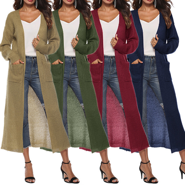 Hot Sale 2018 Autumn Women Kimono Long Sleeve Maxi Cardigan Open Floaty Kaftan Jacket Coat Outwear Fashion Solid Long Blouse HY0373