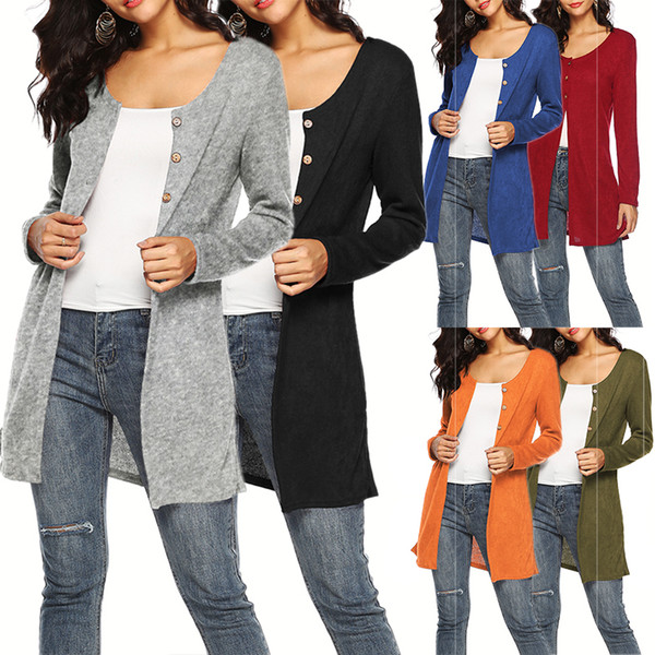 Hot Sale Women Long Sleeve Knitted Cardigan Loose Sweater Outwear Jacket Coat Sweater HY0375