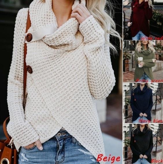 Wholesale Women's Fashion Knit Sweater Buttons Loose Cardigan Ladies Winter Women Knit Sweater Buttons Loose Cardigan Winter HY0231