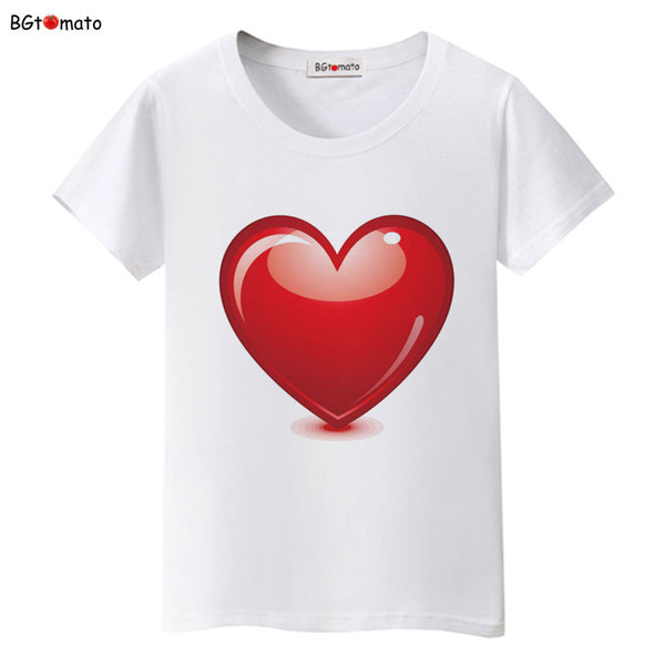 BGtomato beautiful heart fashion trend shirts Good quality summer tees hot sale cheap price wholesale brand shirts