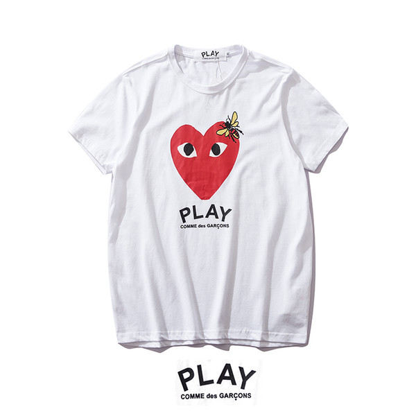 Play couples love tide brand cotton t-shirt with wash water mark fashion breathable S2147 womens designer t shirts