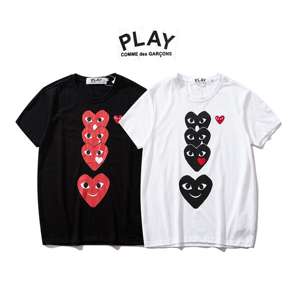 PLAY Yu Kawakubo 2019 Fashion Designer T Shirt Couple models short sleeves clothes love facial expressions