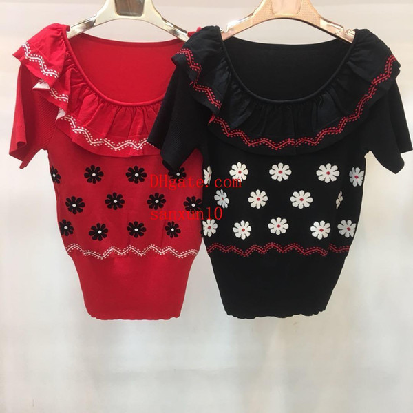 woman Clothing Summer T-shirts Fashion Letters Printed Tee Cool Short Sleeved Crew Neck red Black Tops one size bear 2019 New pattern