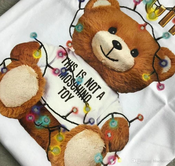 Luxury brand Designer T shirt female Tops quality Holiday Lights Teddy bear Leisure t-shirt Casual Short Sleeve O Neck tshirts