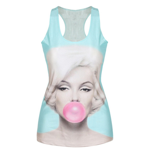 Wholesale-Women 3D Digital Print Vest Tank Summer Gothic Punk Club Street Style Camisole Sexy Tops F52