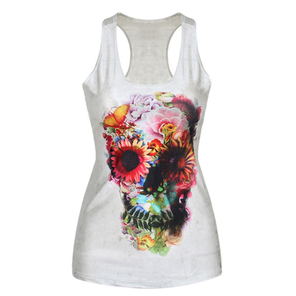 Wholesale- Factory Price! Womens Digital Print t-shirt Gothic Punk Club Street Style Tops