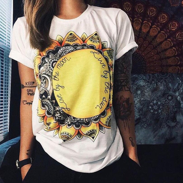 Tshirts Summer Women T-shirt Clothing Print Punk Rock Fashion Tees European T Shirt Owl Letters Eye Print T-shirts