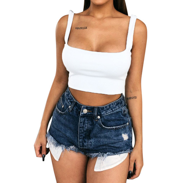 MUQGEW Fashion Women Casual Vest Sleeveless O-Neck Short Tank Tops Women Sexy Vest Chest Tank Tops For Wearing