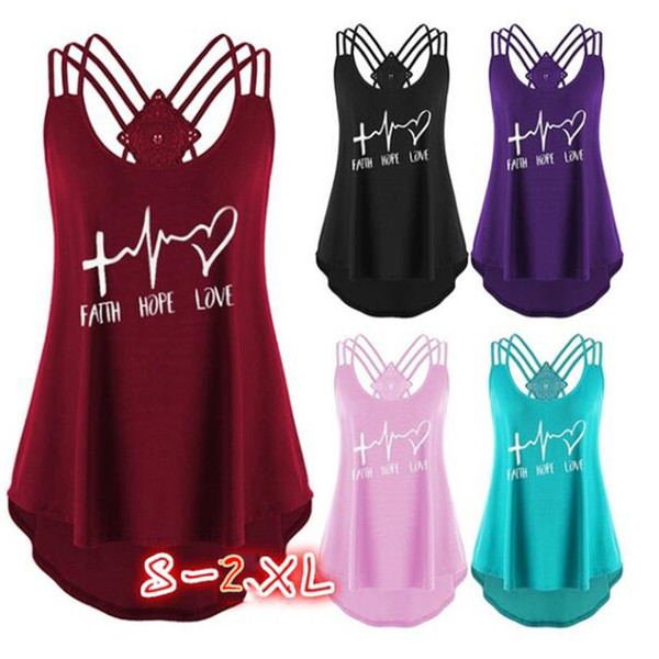 JAYCOSIN Tank Top Women Summer Casual Tops Hollow Out Print Vest Sleeveless O-Neck Sexy Loose Camis Ladies Woman May17 P35