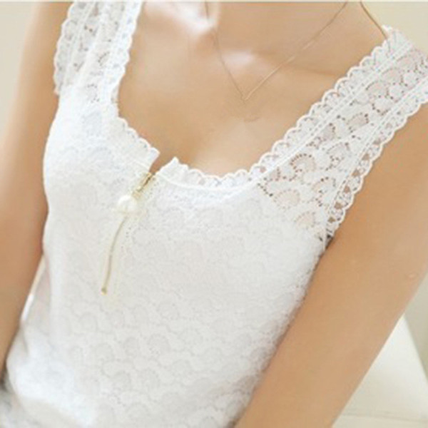 Women Summer Fashion Lace Camisole Vest Zipper Round Neck Sleeveless Basic Shirt Sweet Casual Ladies Tank Tops Plus Size