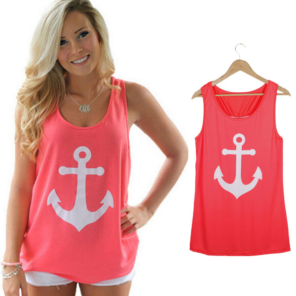 Fashion Women Anchor Casual Fancy Sleeveless Tee Bowknot Summer Simple Vest Tank Sexy T-Shirt Party