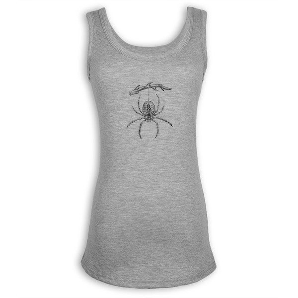 Spider insect Design Fitness Women's Tank Street Style Sleeveless Tops Gray White Beach Vest Cotton Tank Top For Lady Girl Femme