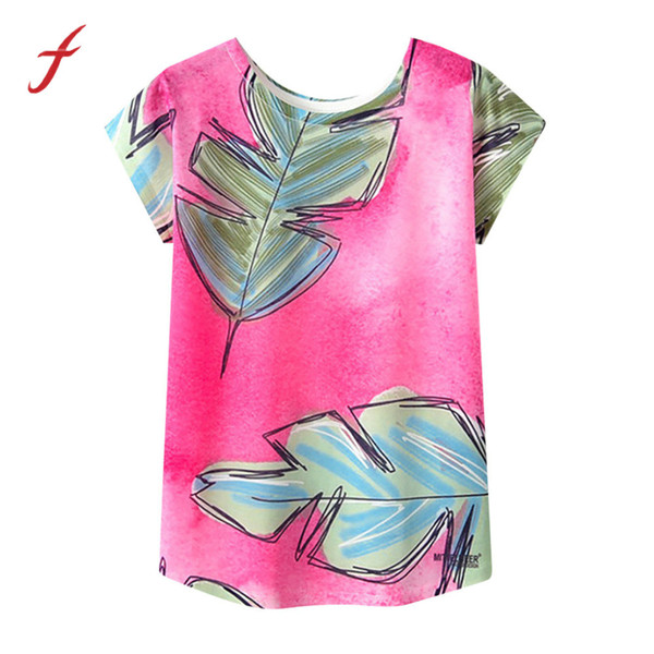 2019 spring summer Women Print Short Sleeve Round Neck Loose T-Shirt kawaii chemise femme vogue floral tunic Elegant blusa mujer