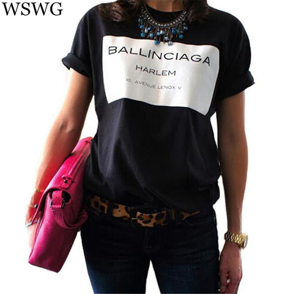 Wholesale-Europe New Fashion Women T-shirt Hot Selling Ballinciaga T shirts Letter Shirt Spring Summer Tee Tops For Women Clothing 60224