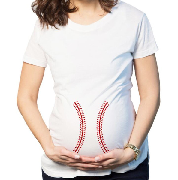 Baseball Maternity T-shirt Pregnant Summer Funny Shirt Pregnancy Baseball Tees Casual O-neck Short Sleeve Women Clothes Tops GGA1901