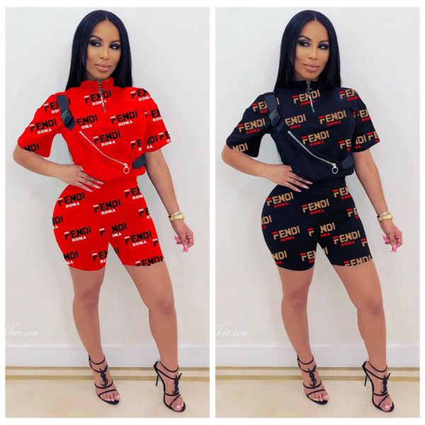 Letter Printed Tracksuit Women Short Sleeve Polo Shirt Shorts 2pcs/set Outfits Letter Print Matching Sets Summer Jogging Suits OOA6670